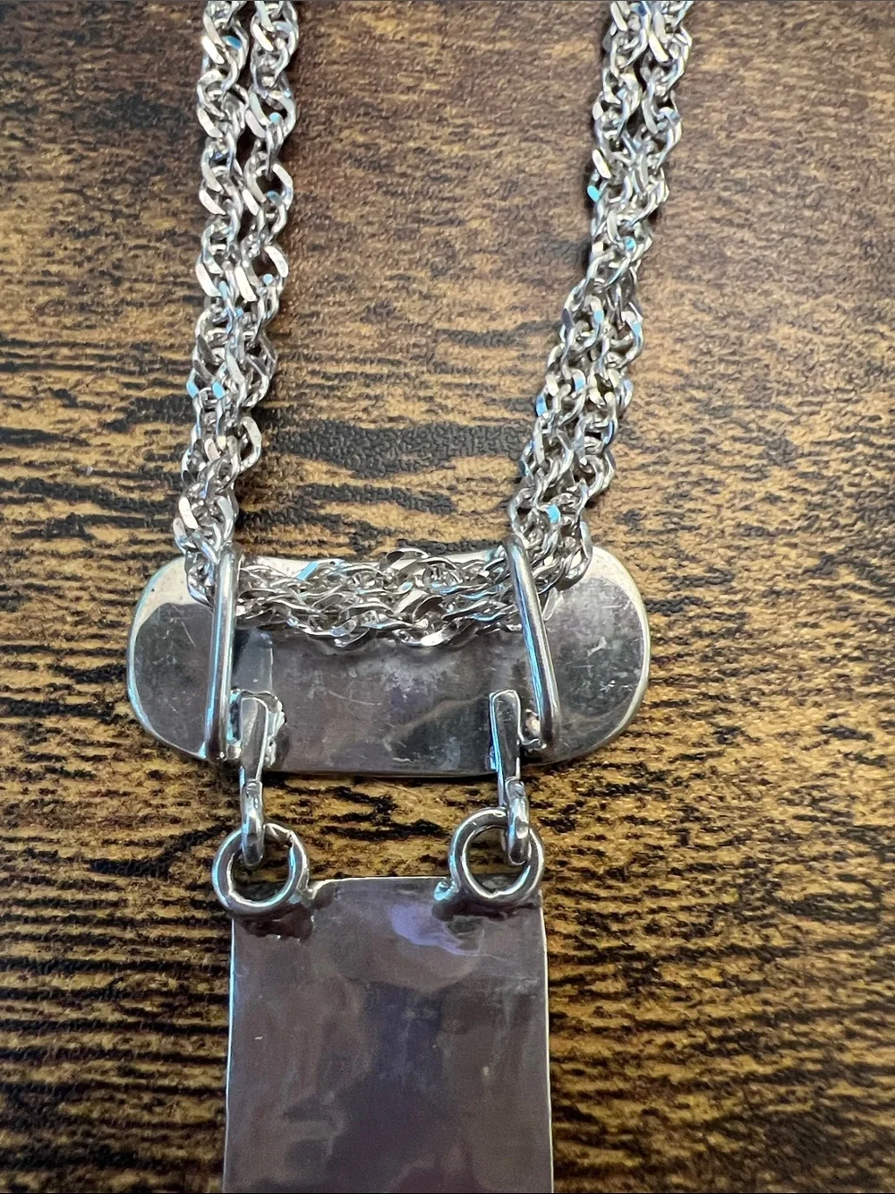 Hammered Sterling Silver Cross Pendant Necklace